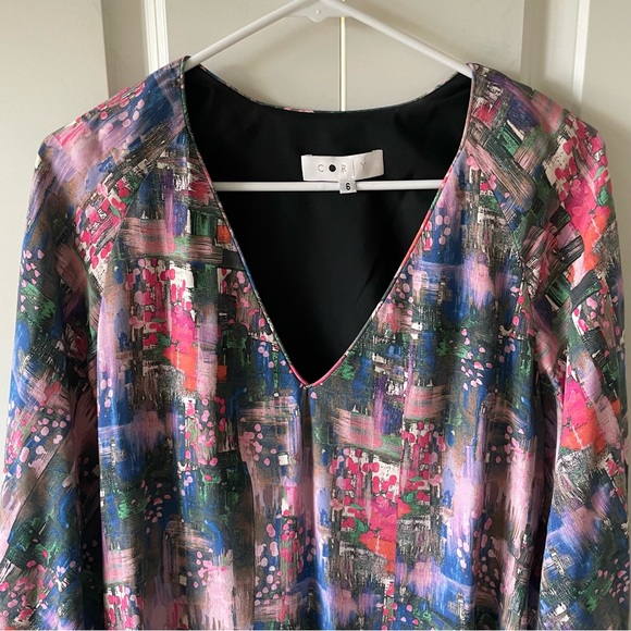 Cor|y Pastel Abstract Print Kimono Style Flowy Dress Size 6 - Picture 2 of 8